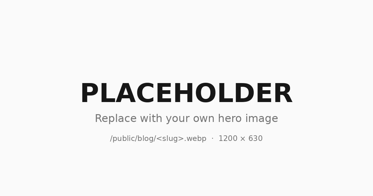 Placeholder hero image — replace with your own.